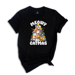 Comfort Colors Meowy Catmas Shirt, Meowy Catmas Shirt, Meowy Christmas Cat Mom Shirt, Christmas Cat Lovers Shirt