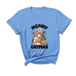 Comfort Colors Meowy Catmas Shirt, Meowy Catmas Shirt, Meowy Christmas Cat Mom Shirt, Christmas Cat Lovers Shirt