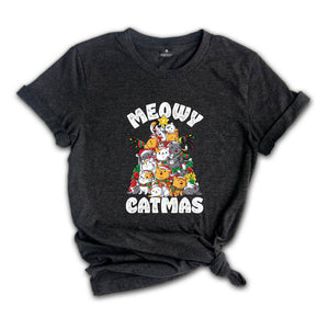 Comfort Colors Meowy Catmas Shirt, Meowy Catmas Shirt, Meowy Christmas Cat Mom Shirt, Christmas Cat Lovers Shirt
