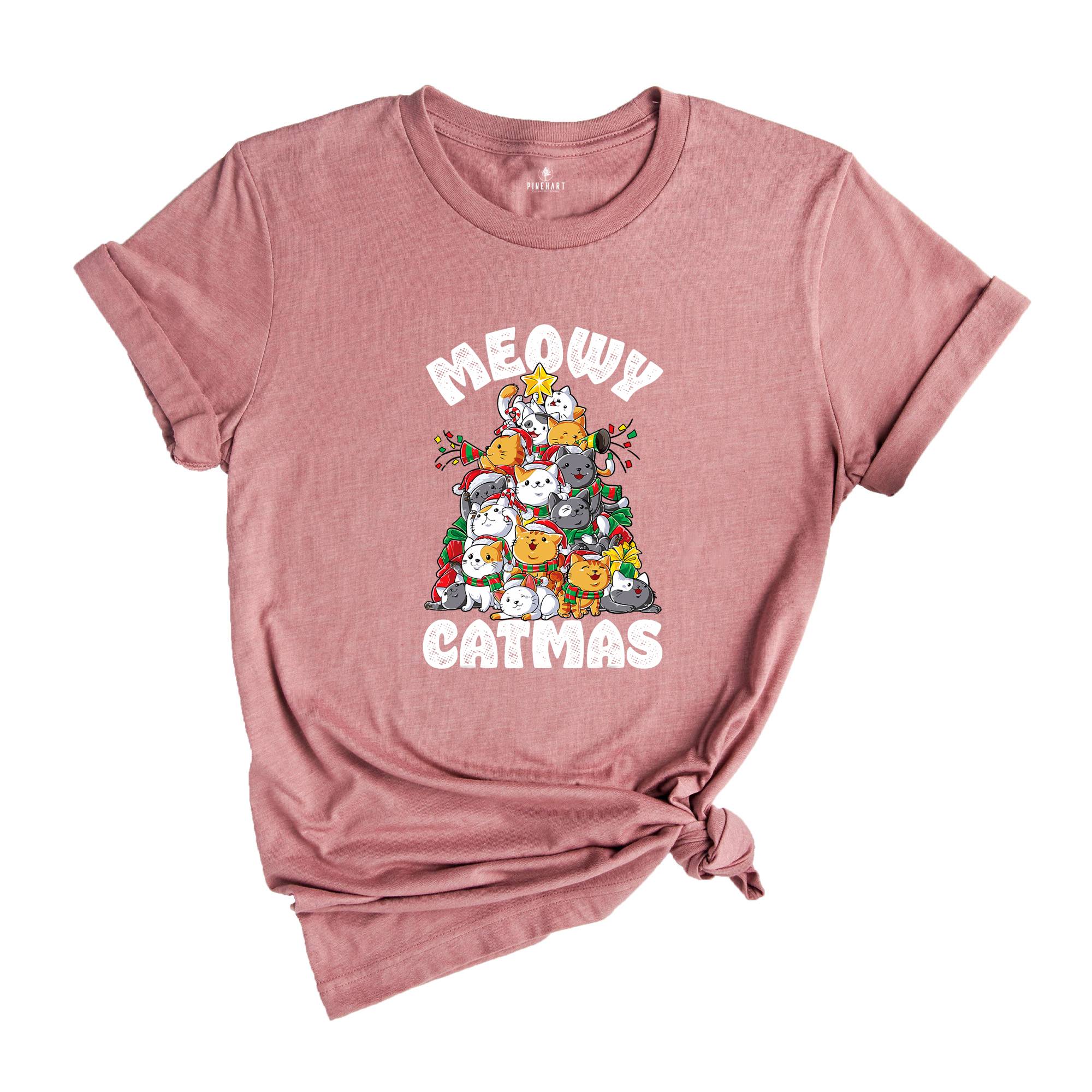Comfort Colors Meowy Catmas Shirt, Meowy Catmas Shirt, Meowy Christmas Cat Mom Shirt, Christmas Cat Lovers Shirt