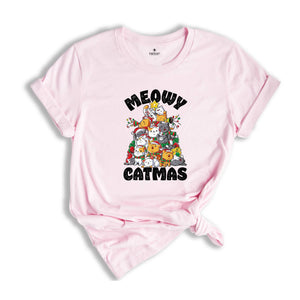 Comfort Colors Meowy Catmas Shirt, Meowy Catmas Shirt, Meowy Christmas Cat Mom Shirt, Christmas Cat Lovers Shirt