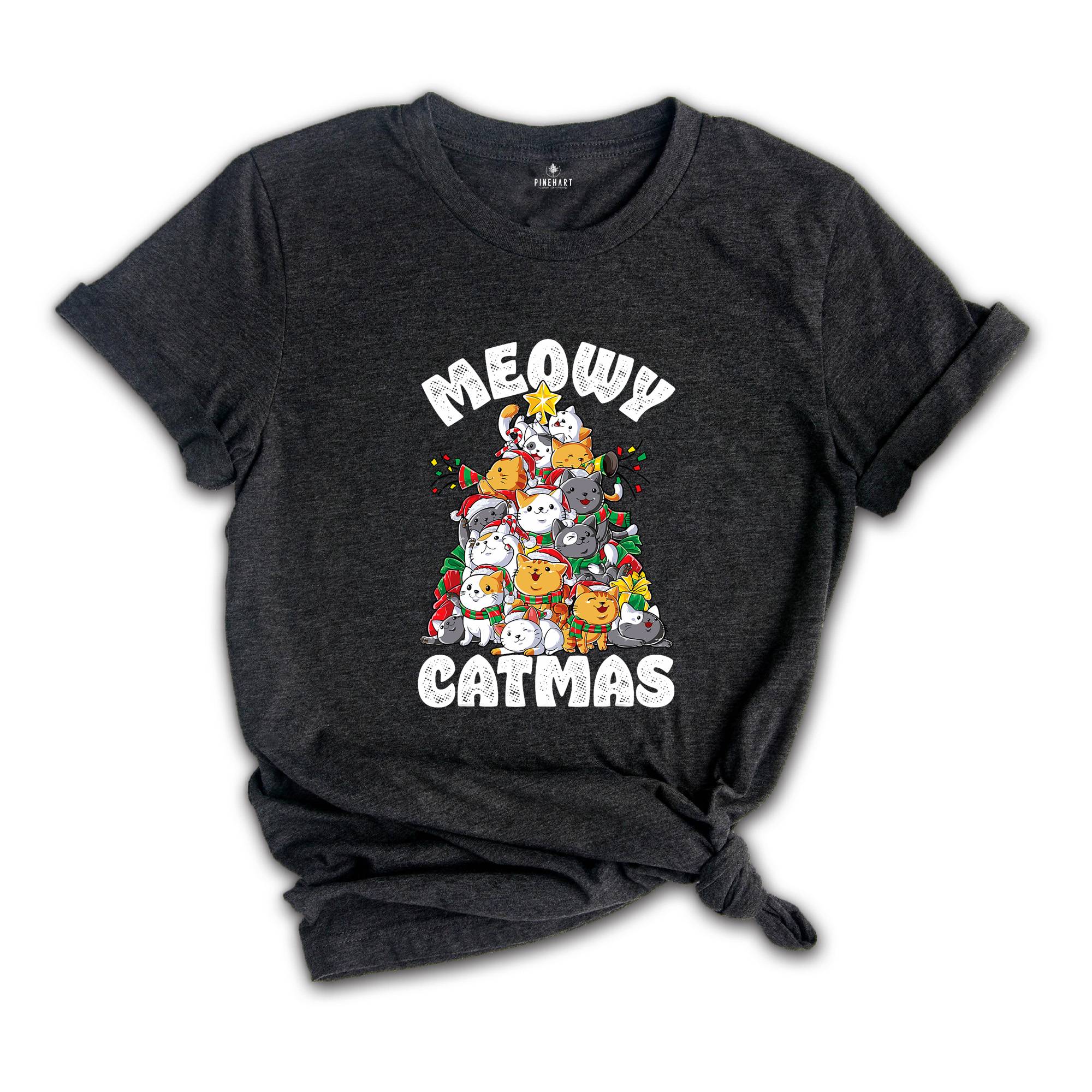 Comfort Colors Meowy Catmas Shirt, Meowy Catmas Shirt, Meowy Christmas Cat Mom Shirt, Christmas Cat Lovers Shirt