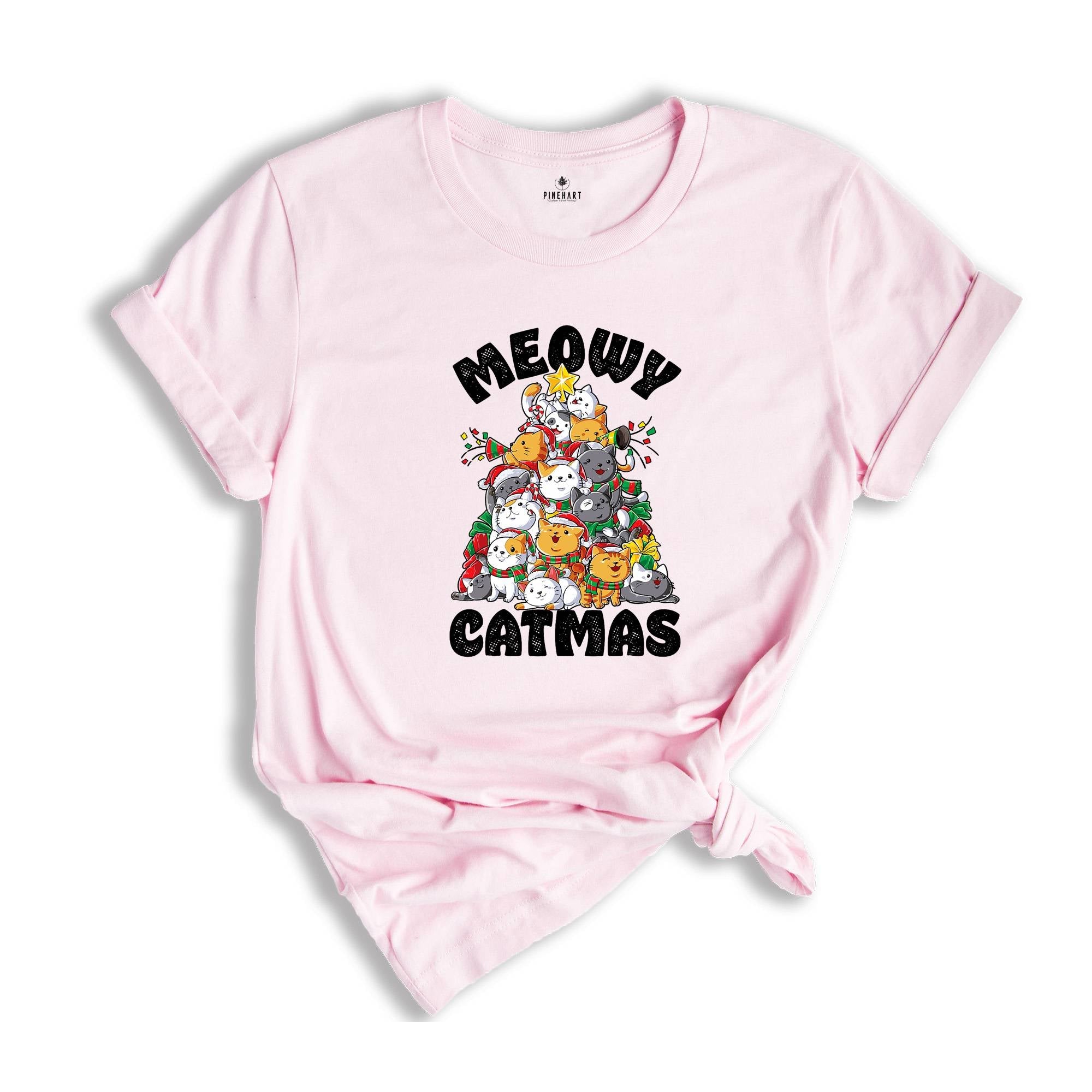 Comfort Colors Meowy Catmas Shirt, Meowy Catmas Shirt, Meowy Christmas Cat Mom Shirt, Christmas Cat Lovers Shirt