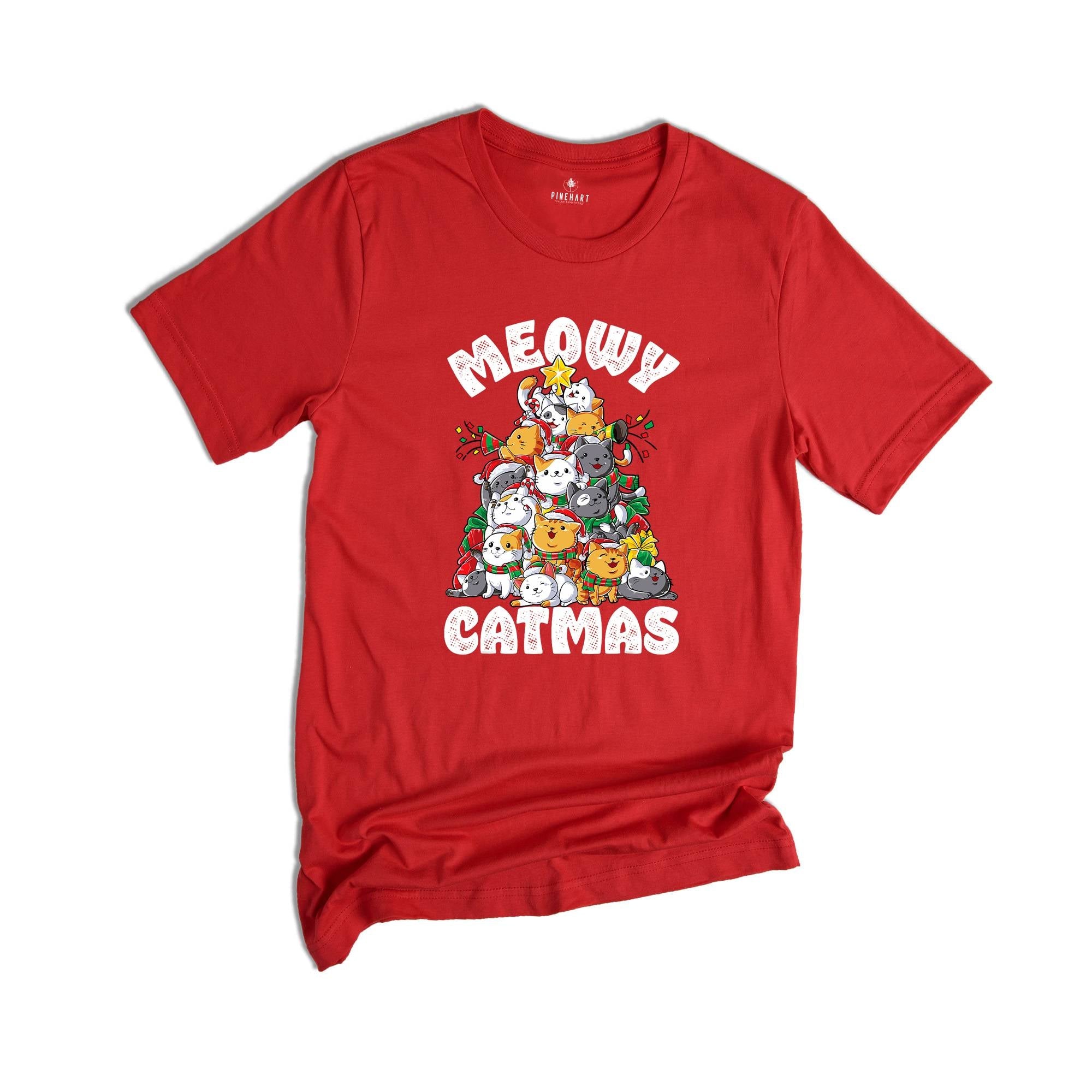 Comfort Colors Meowy Catmas Shirt, Meowy Catmas Shirt, Meowy Christmas Cat Mom Shirt, Christmas Cat Lovers Shirt