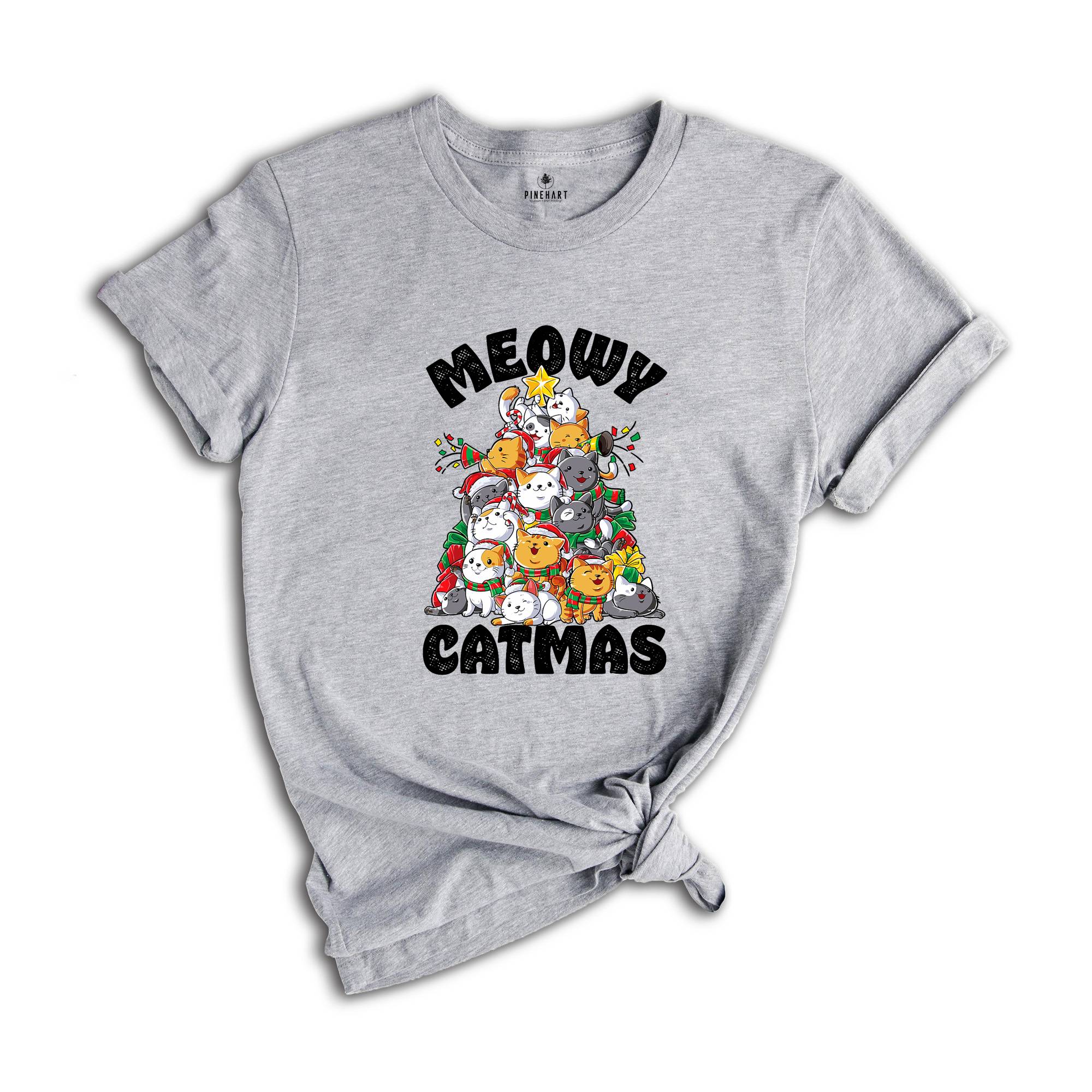 Comfort Colors Meowy Catmas Shirt, Meowy Catmas Shirt, Meowy Christmas Cat Mom Shirt, Christmas Cat Lovers Shirt
