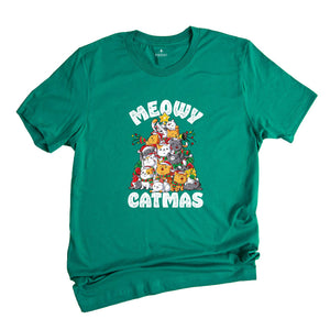 Comfort Colors Meowy Catmas Shirt, Meowy Catmas Shirt, Meowy Christmas Cat Mom Shirt, Christmas Cat Lovers Shirt