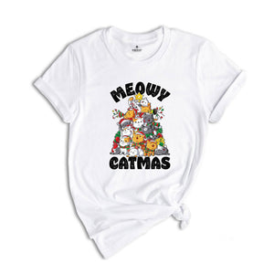 Comfort Colors Meowy Catmas Shirt, Meowy Catmas Shirt, Meowy Christmas Cat Mom Shirt, Christmas Cat Lovers Shirt