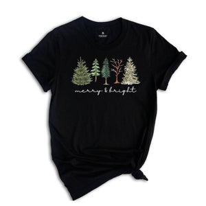 Comfort Colors Merry and Bright Tree Shirt, Christmas Holiday Shirt, Christmas Gift, Cute Holiday T-Shirt, Christmas Tree Tee