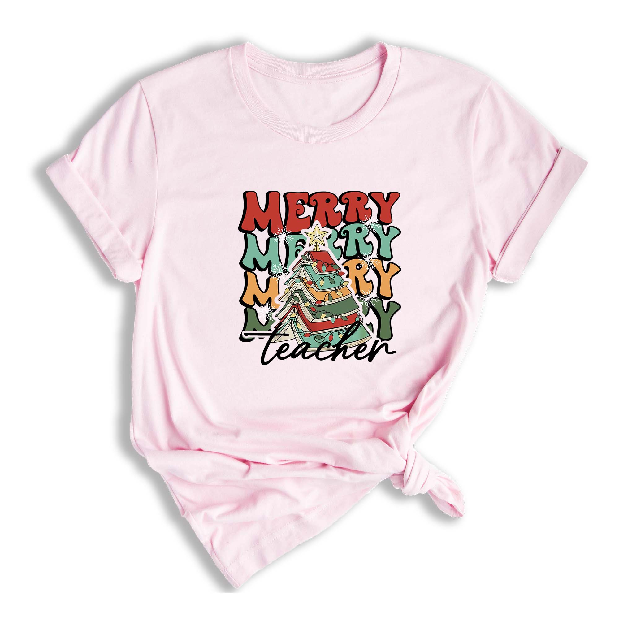 Comfort Colors Merry Teacher Xmas Shirt, Christmas Teacher Shirt, Xmas Teacher Life Tee, Xmas School Shirt