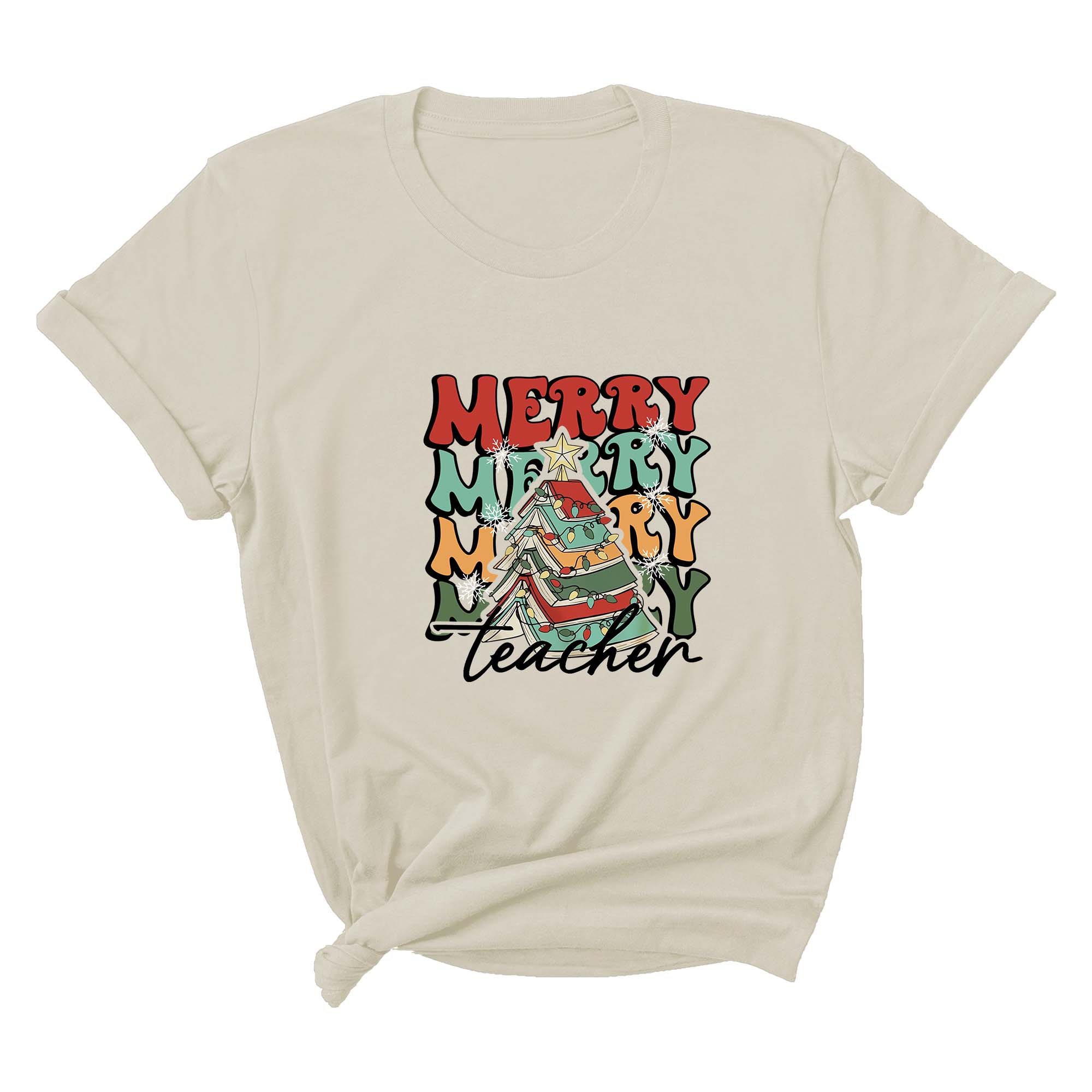 Comfort Colors Merry Teacher Xmas Shirt, Christmas Teacher Shirt, Xmas Teacher Life Tee, Xmas School Shirt