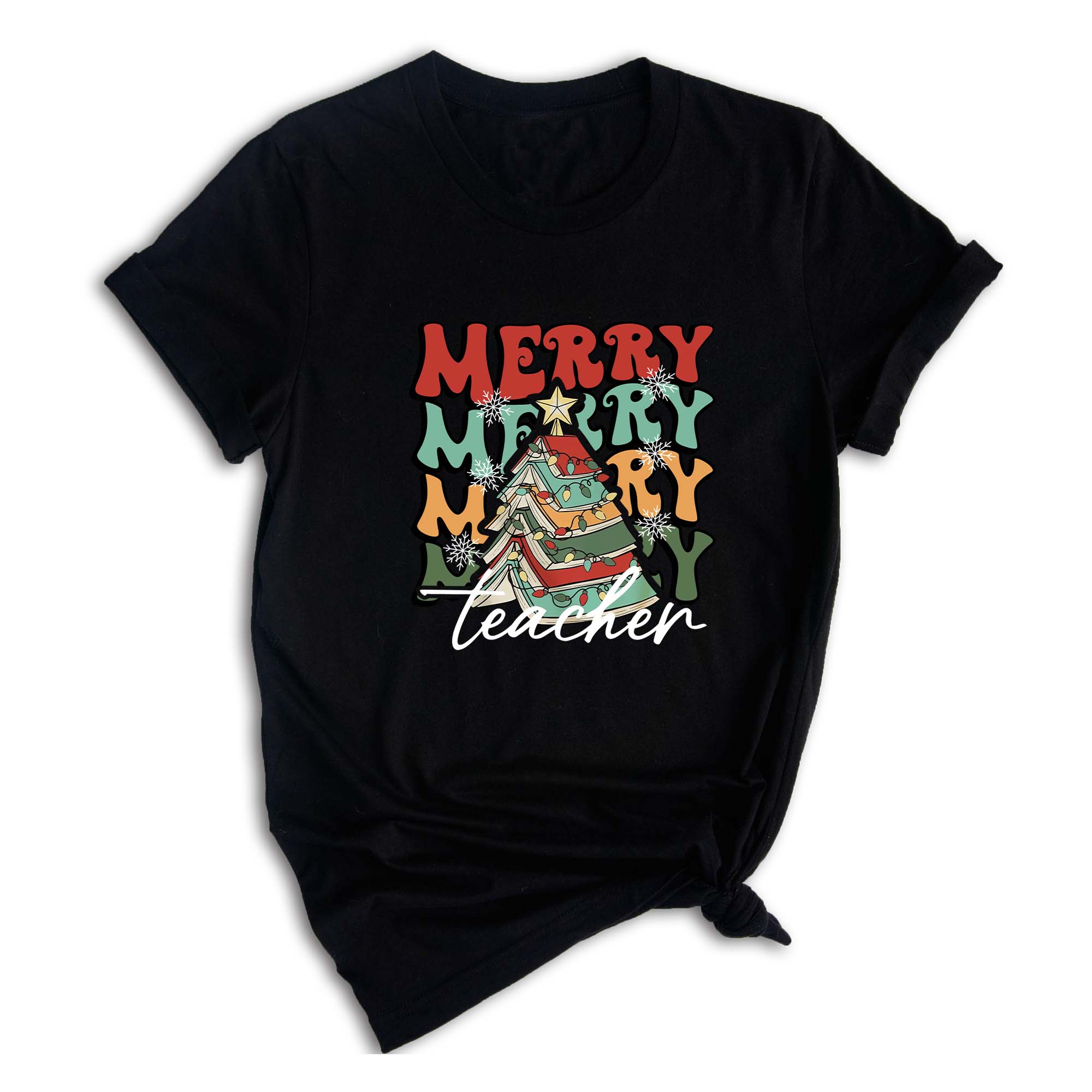 Comfort Colors Merry Teacher Xmas Shirt, Christmas Teacher Shirt, Xmas Teacher Life Tee, Xmas School Shirt