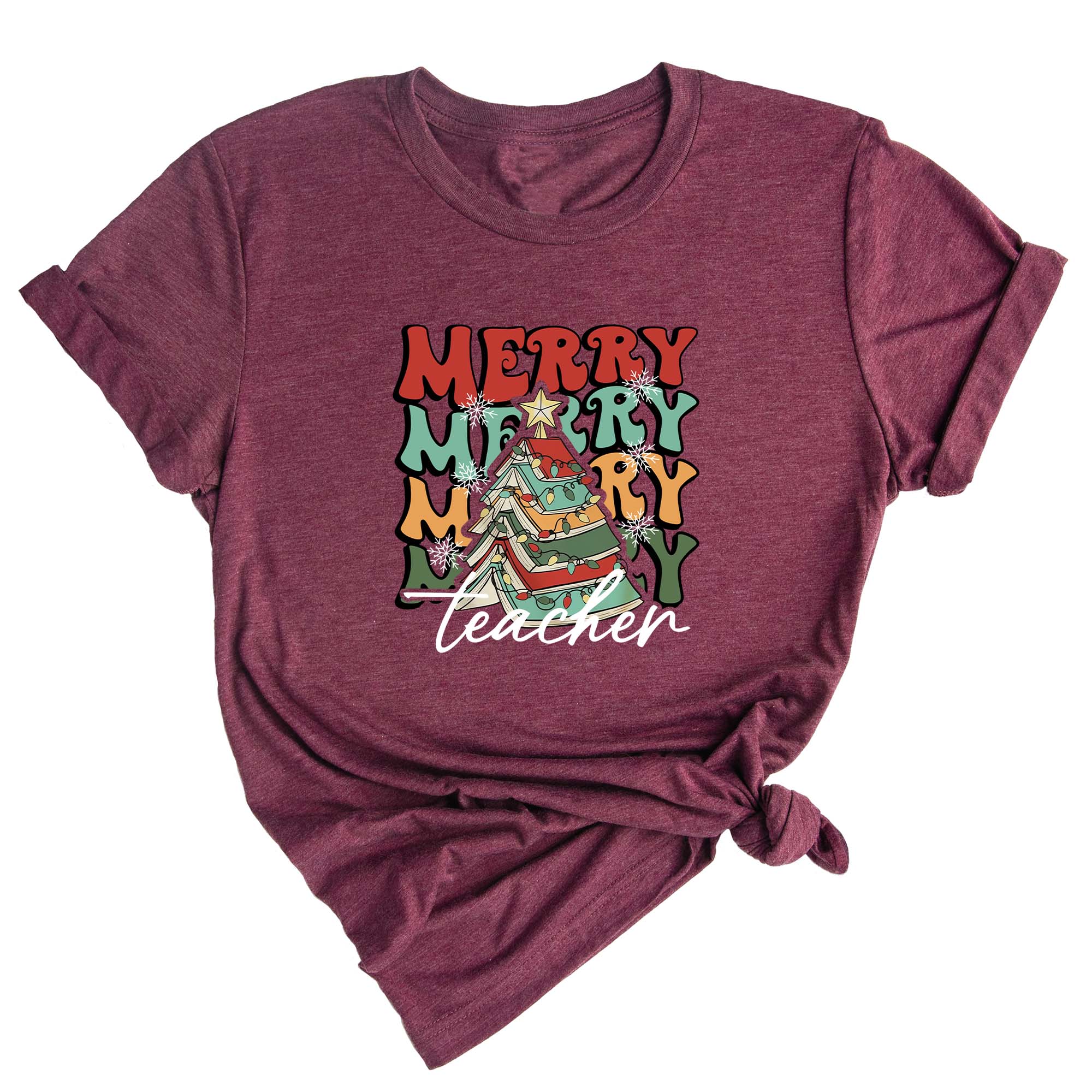 Comfort Colors Merry Teacher Xmas Shirt, Christmas Teacher Shirt, Xmas Teacher Life Tee, Xmas School Shirt