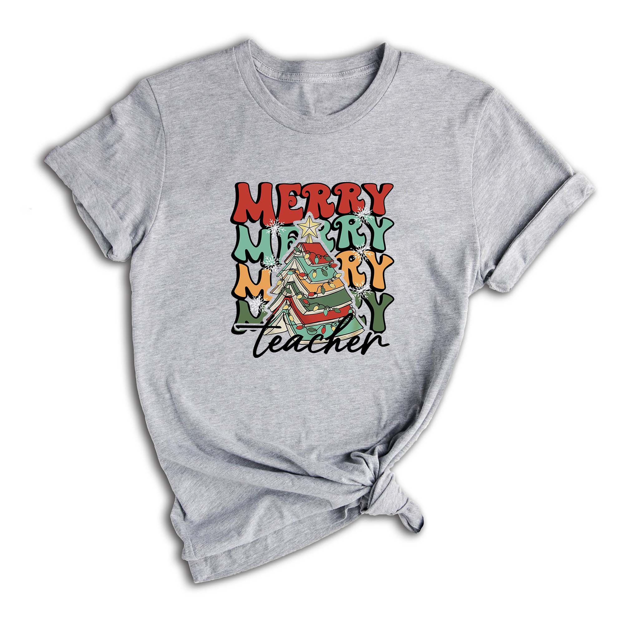 Comfort Colors Merry Teacher Xmas Shirt, Christmas Teacher Shirt, Xmas Teacher Life Tee, Xmas School Shirt