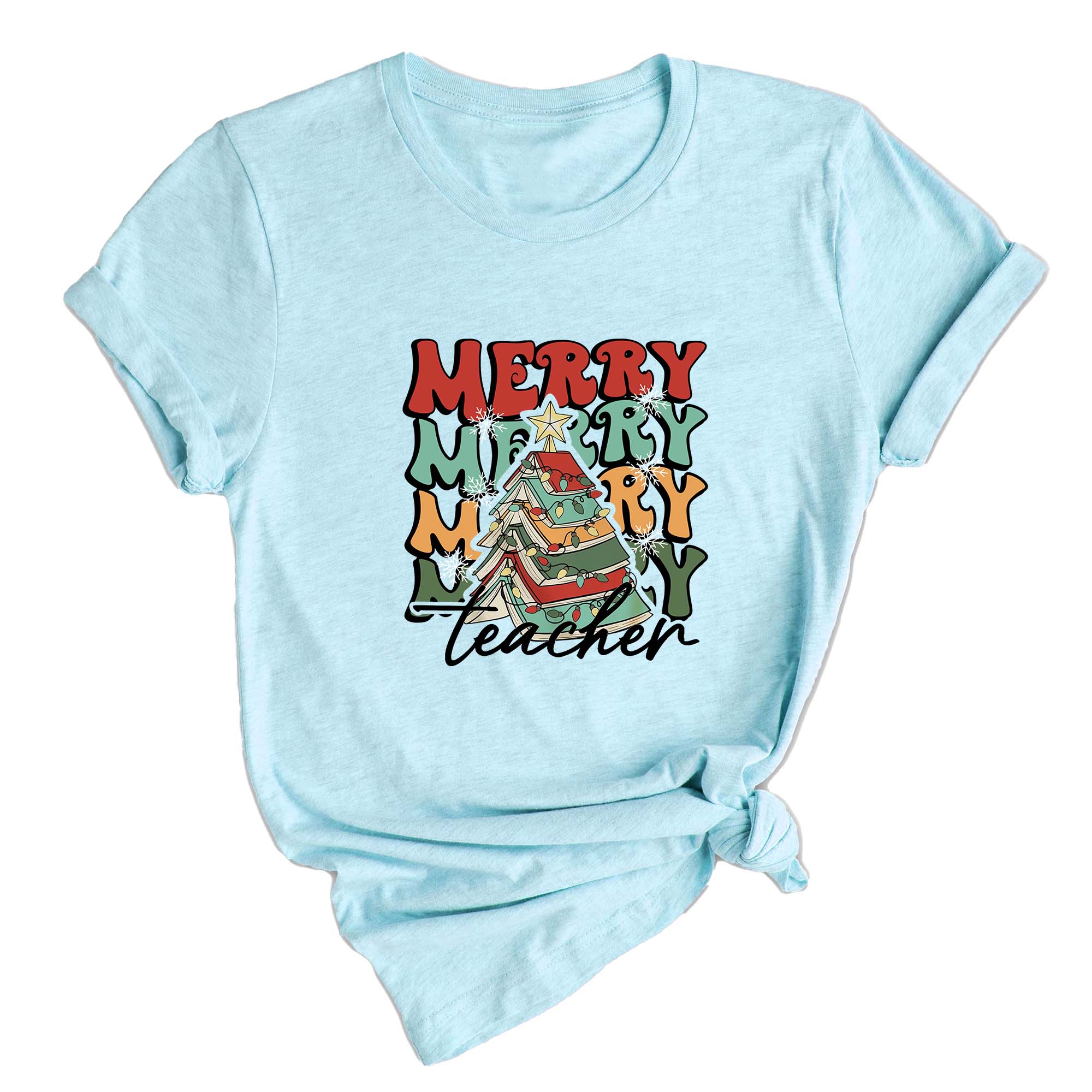 Comfort Colors Merry Teacher Xmas Shirt, Christmas Teacher Shirt, Xmas Teacher Life Tee, Xmas School Shirt