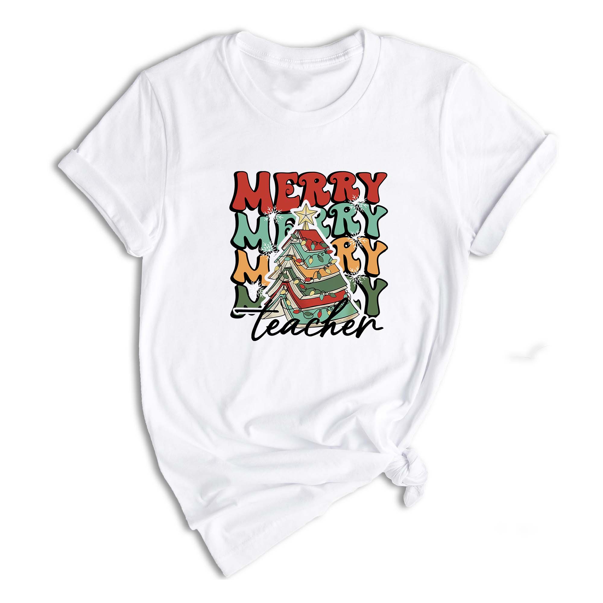 Comfort Colors Merry Teacher Xmas Shirt, Christmas Teacher Shirt, Xmas Teacher Life Tee, Xmas School Shirt