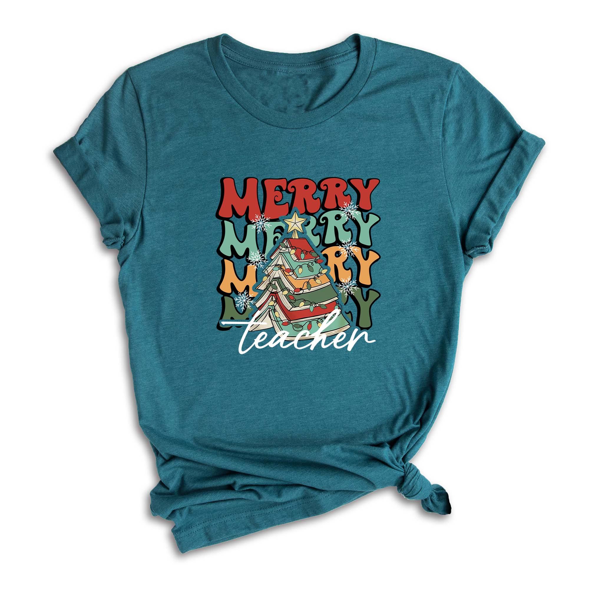 Comfort Colors Merry Teacher Xmas Shirt, Christmas Teacher Shirt, Xmas Teacher Life Tee, Xmas School Shirt