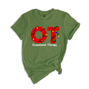 Comfort Colors Occupational Therapy Christmas Shirt, OT Christmas T-Shirt, Santa's Favorite Occupational Therapist Tee, OT Christmas Gifts