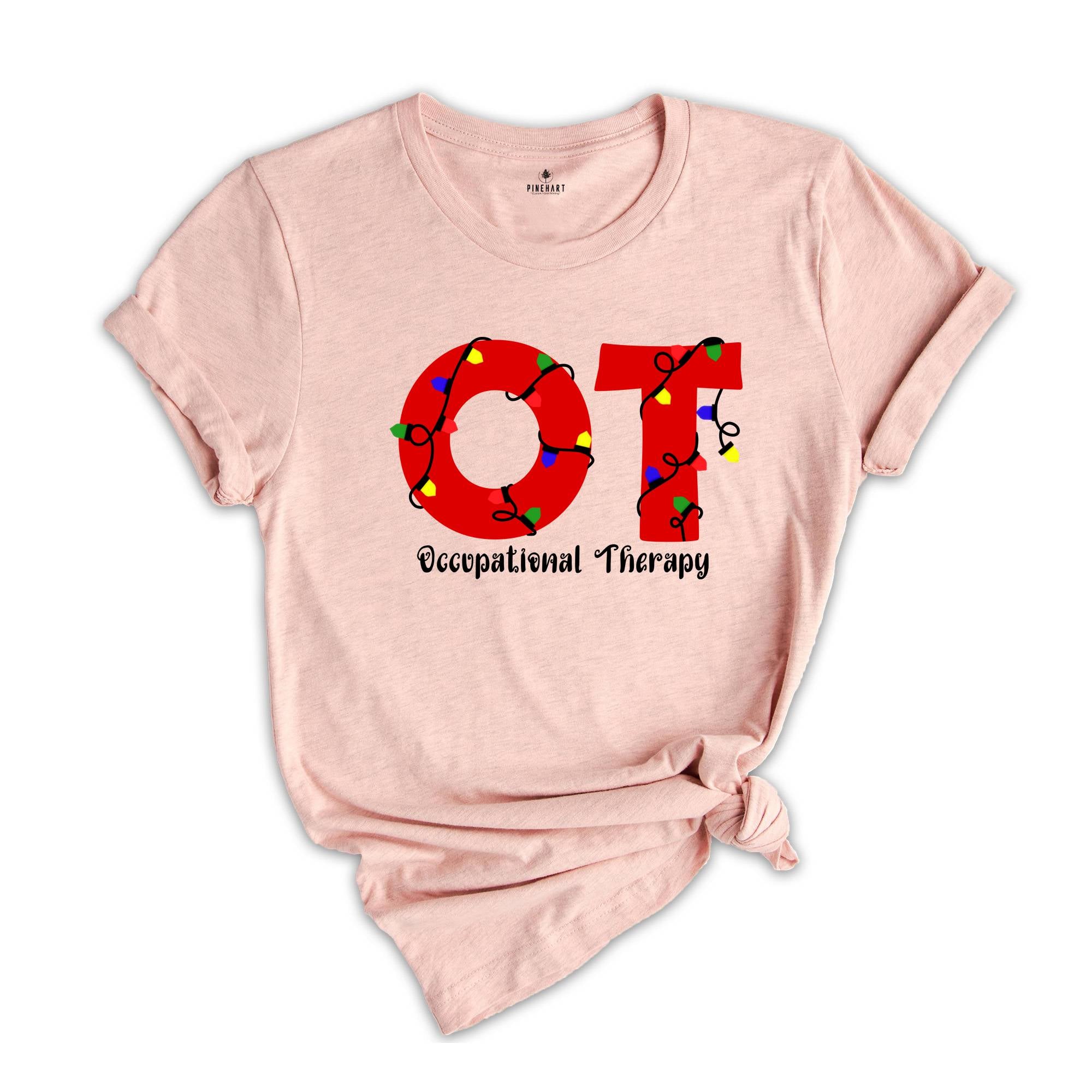 Comfort Colors Occupational Therapy Christmas Shirt, OT Christmas T-Shirt, Santa's Favorite Occupational Therapist Tee, OT Christmas Gifts