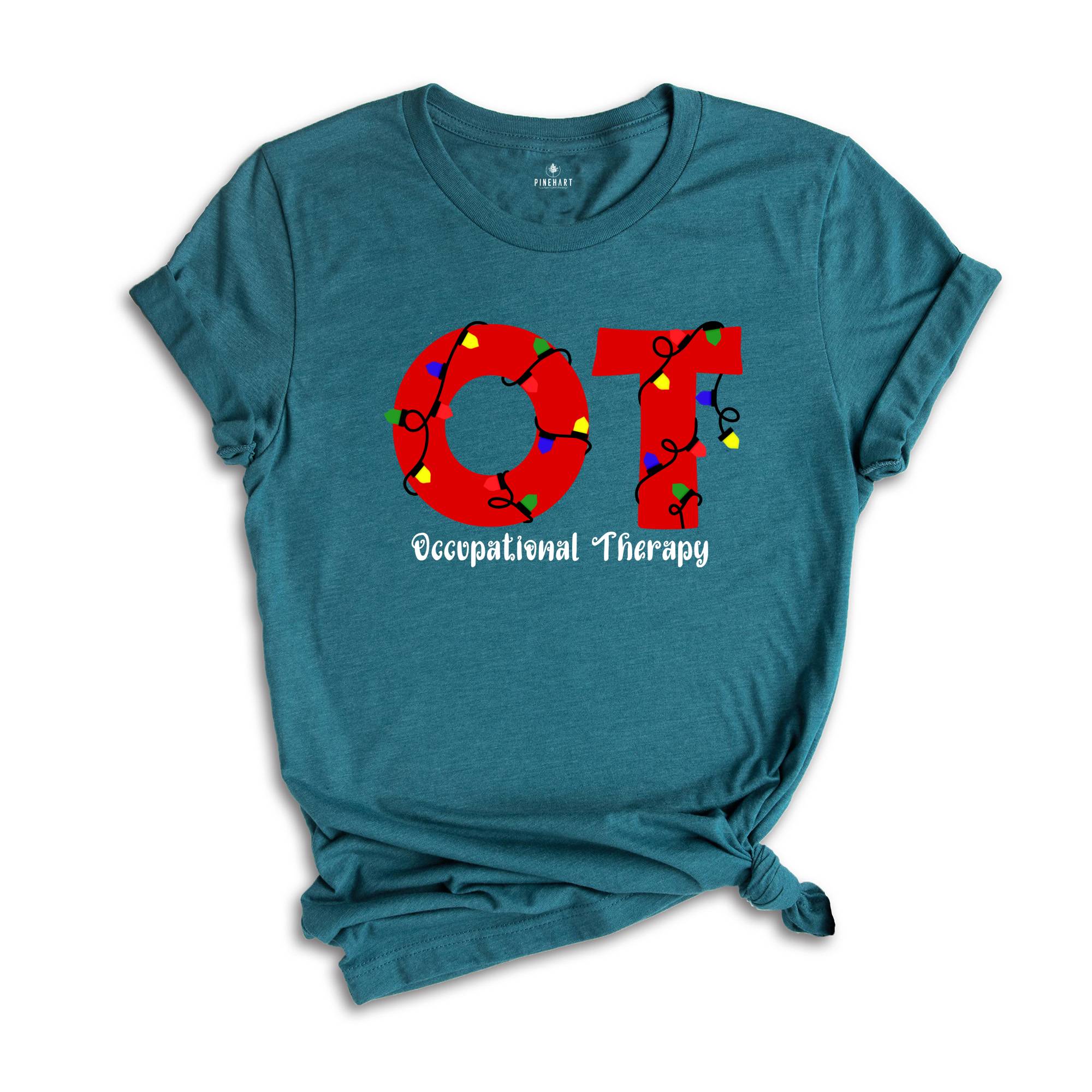 Comfort Colors Occupational Therapy Christmas Shirt, OT Christmas T-Shirt, Santa's Favorite Occupational Therapist Tee, OT Christmas Gifts