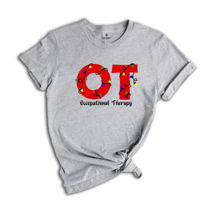Comfort Colors Occupational Therapy Christmas Shirt, OT Christmas T-Shirt, Santa's Favorite Occupational Therapist Tee, OT Christmas Gifts