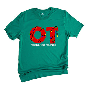 Comfort Colors Occupational Therapy Christmas Shirt, OT Christmas T-Shirt, Santa's Favorite Occupational Therapist Tee, OT Christmas Gifts