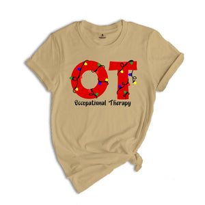 Comfort Colors Occupational Therapy Christmas Shirt, OT Christmas T-Shirt, Santa's Favorite Occupational Therapist Tee, OT Christmas Gifts