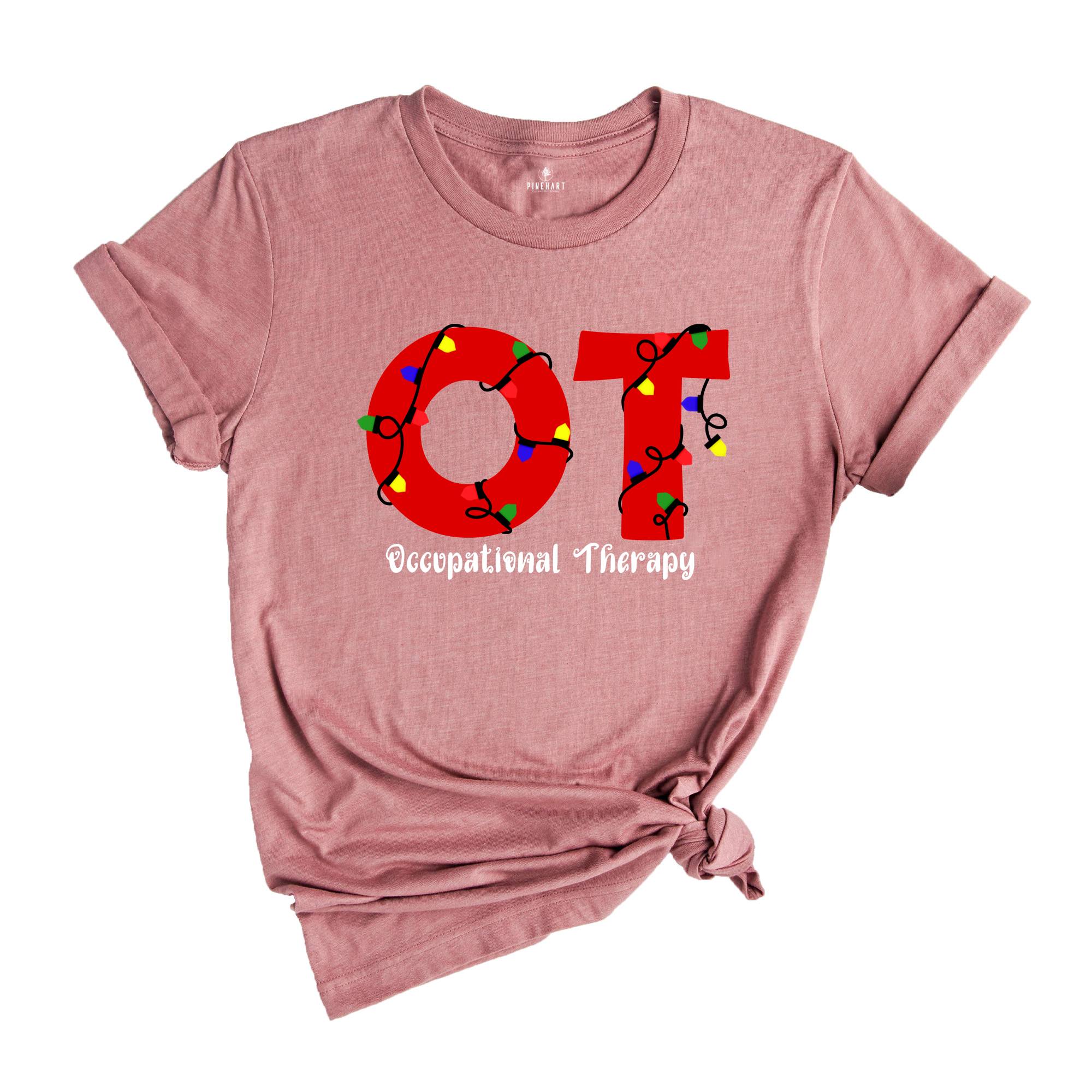 Comfort Colors Occupational Therapy Christmas Shirt, OT Christmas T-Shirt, Santa's Favorite Occupational Therapist Tee, OT Christmas Gifts