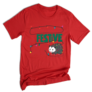 Comfort Colors Overstimulated & Festive AF Raccoon Christmas Shirt, Espresso Martini Tangled Lights Funny Christmas Shirt