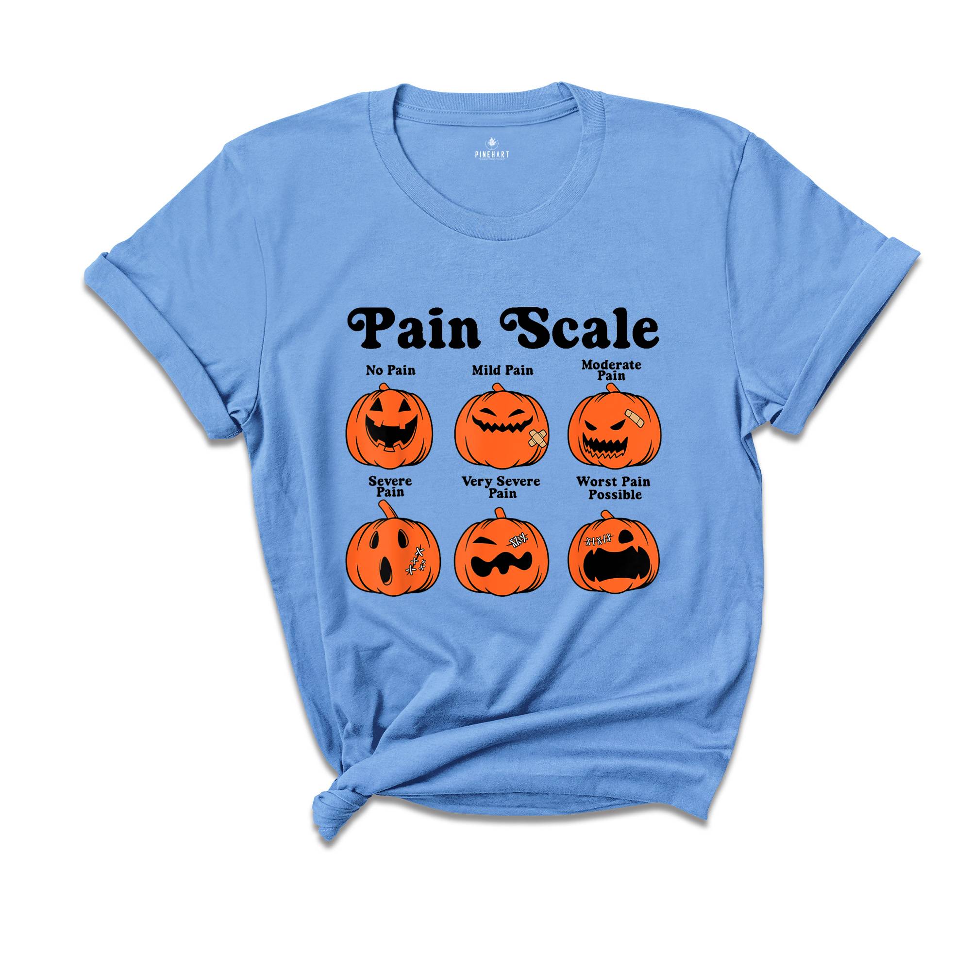 Comfort Colors Pain Scale Spooky Pumpkin Trauma Shirt, Pumpkin Nurse Gift, RN Shirt, Pediatric Nurse Tee