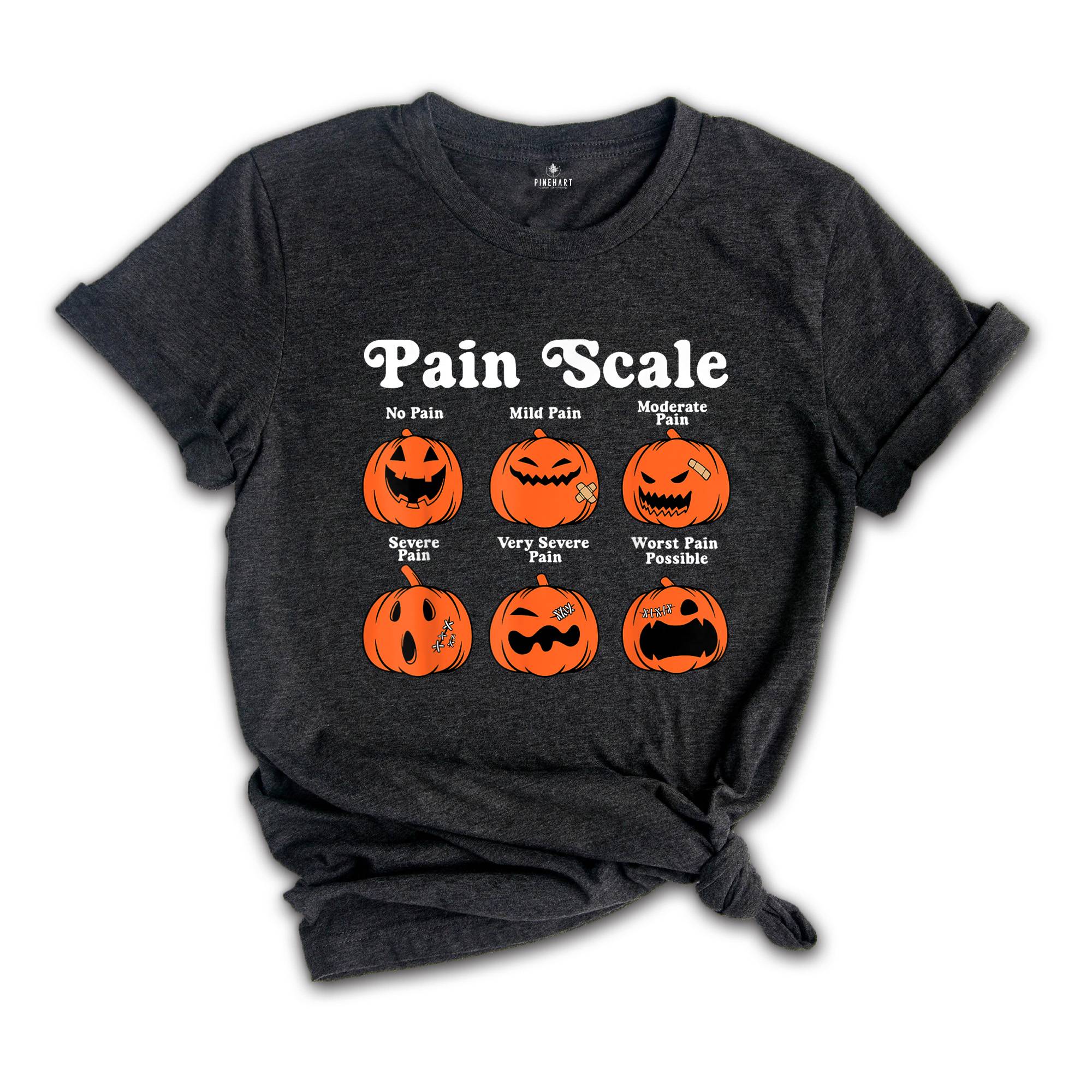 Comfort Colors Pain Scale Spooky Pumpkin Trauma Shirt, Pumpkin Nurse Gift, RN Shirt, Pediatric Nurse Tee