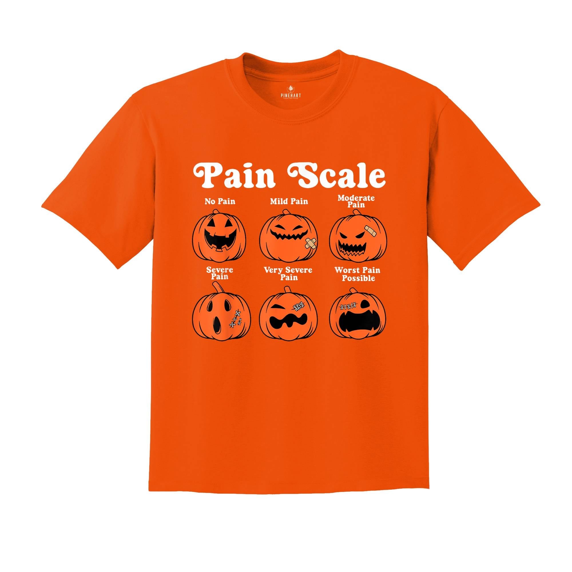 Comfort Colors Pain Scale Spooky Pumpkin Trauma Shirt, Pumpkin Nurse Gift, RN Shirt, Pediatric Nurse Tee