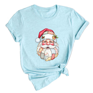 Comfort Colors Patchwork Santa Christmas Shirt, Vintage Claus Sweatshirt, Festive Holiday Graphic Tee