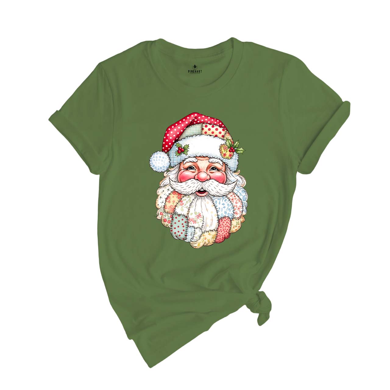 Comfort Colors Patchwork Santa Christmas Shirt, Vintage Claus Sweatshirt, Festive Holiday Graphic Tee