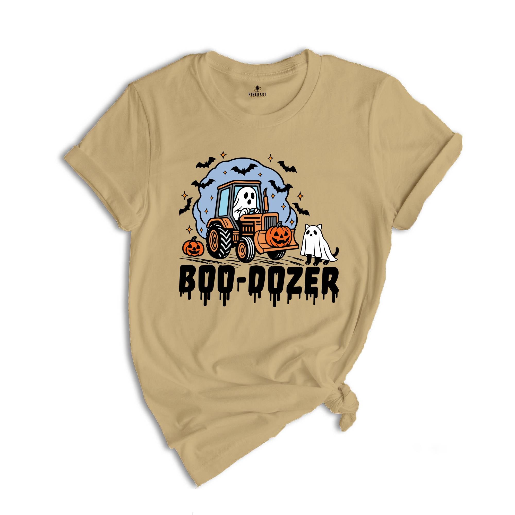 Comfort Colors ® Boo Dozer Shirt, Cute Ghost Halloween Gift, Spooky Season, Pumpkin Truck T-shirt, Cute Ghost Tee