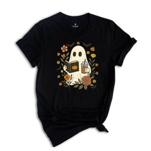 Comfort Colors ® Fall Book Lover Coffee and Reading Shirt, Gift For Book And Coffee Lover Shirt, Spooky Season T-shirt