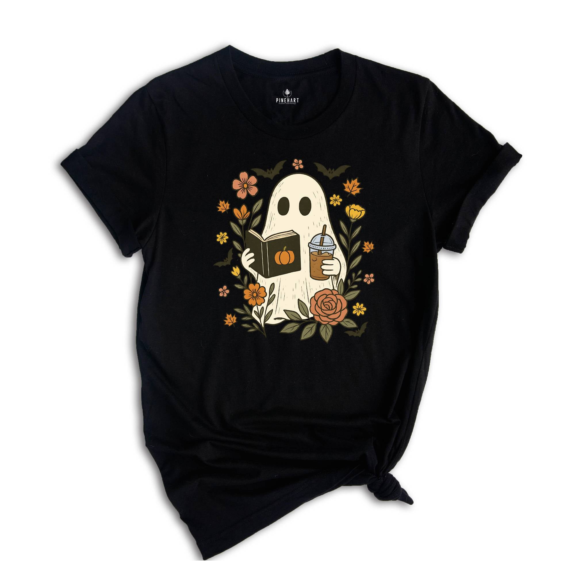 Comfort Colors ® Fall Book Lover Coffee and Reading Shirt, Gift For Book And Coffee Lover Shirt, Spooky Season T-shirt