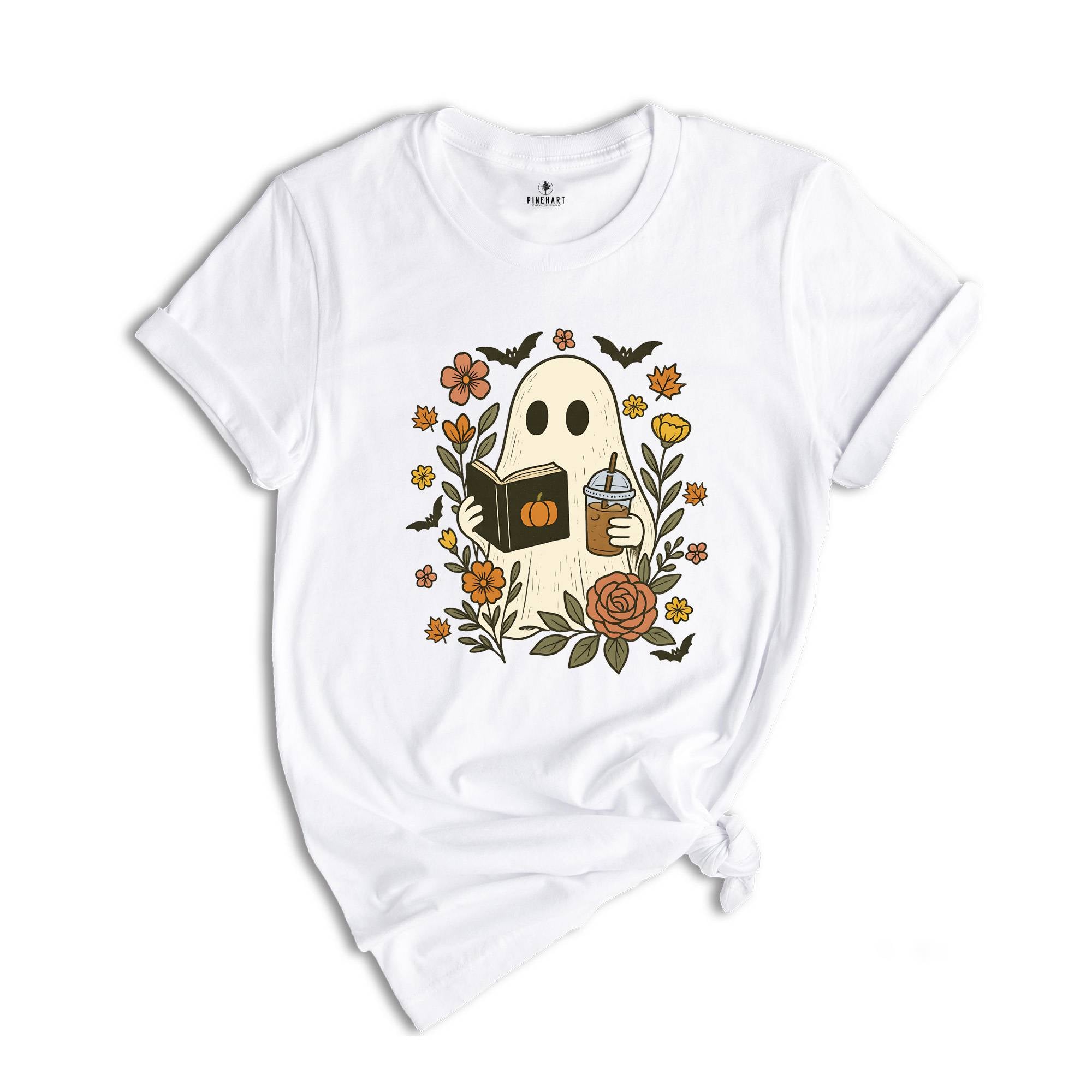 Comfort Colors ® Fall Book Lover Coffee and Reading Shirt, Gift For Book And Coffee Lover Shirt, Spooky Season T-shirt