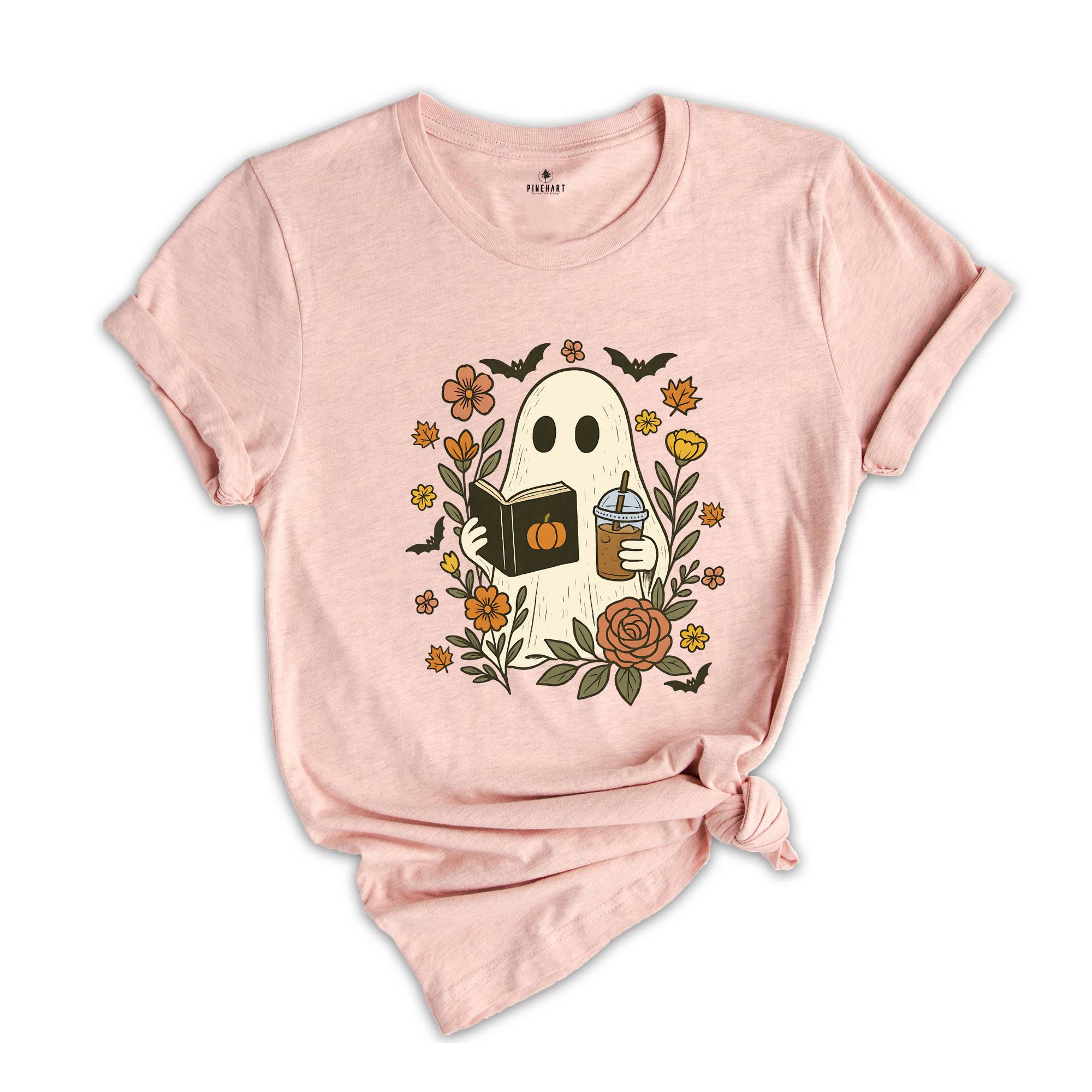 Comfort Colors ® Fall Book Lover Coffee and Reading Shirt, Gift For Book And Coffee Lover Shirt, Spooky Season T-shirt