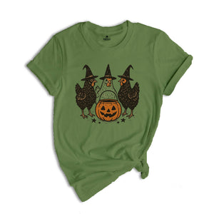 Comfort Colors ® Halloween Witch Thanksgiving Chicken Shirt, Gift For Fall Retro Halloween T-Shirt, Pumpkin Shirt