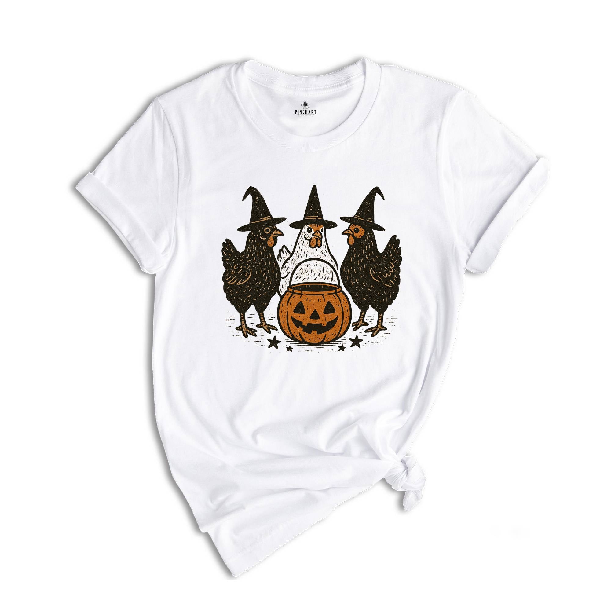 Comfort Colors ® Halloween Witch Thanksgiving Chicken Shirt, Gift For Fall Retro Halloween T-Shirt, Pumpkin Shirt