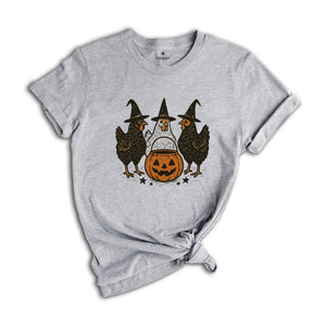 Comfort Colors ® Halloween Witch Thanksgiving Chicken Shirt, Gift For Fall Retro Halloween T-Shirt, Pumpkin Shirt