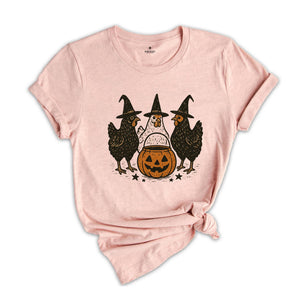 Comfort Colors ® Halloween Witch Thanksgiving Chicken Shirt, Gift For Fall Retro Halloween T-Shirt, Pumpkin Shirt