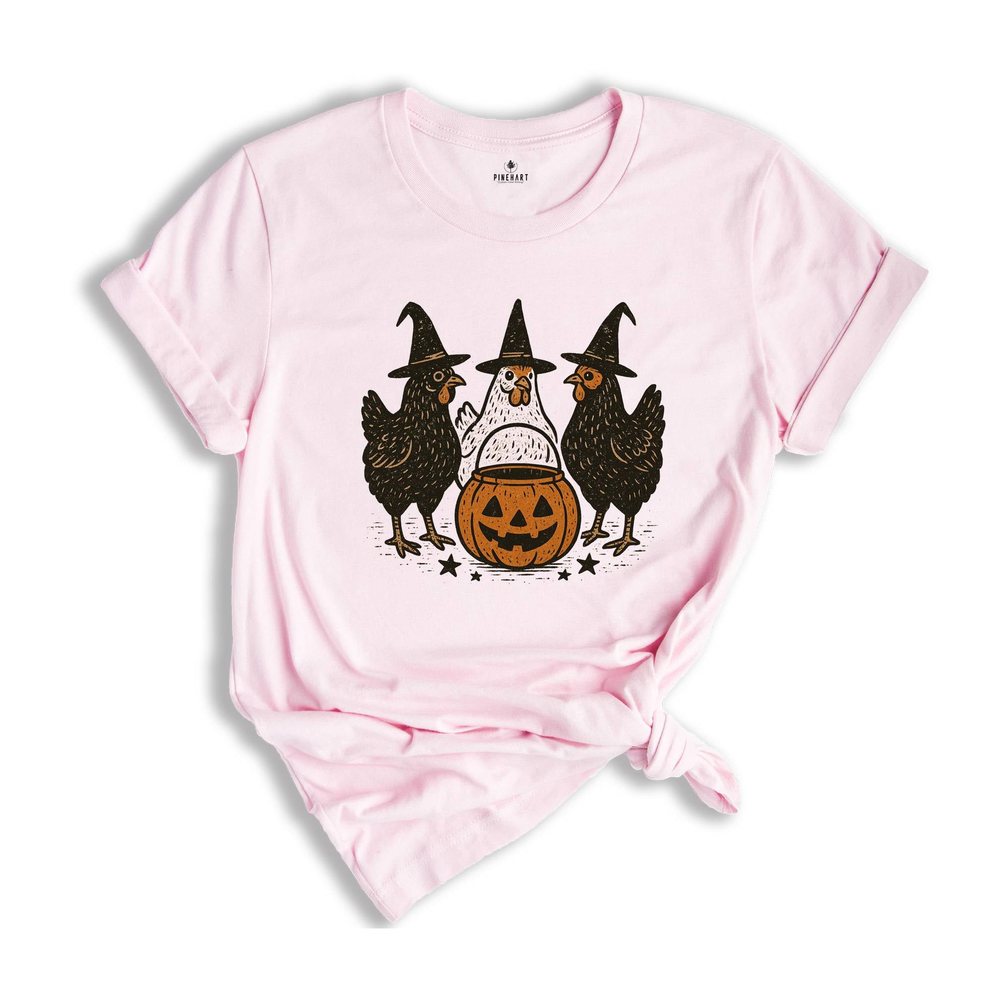 Comfort Colors ® Halloween Witch Thanksgiving Chicken Shirt, Gift For Fall Retro Halloween T-Shirt, Pumpkin Shirt