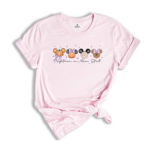 Comfort Colors ® Nightmare on Main Street Shirt, Halloween Gift, Pumpkin Coquette Bow Spooky Season Shirt