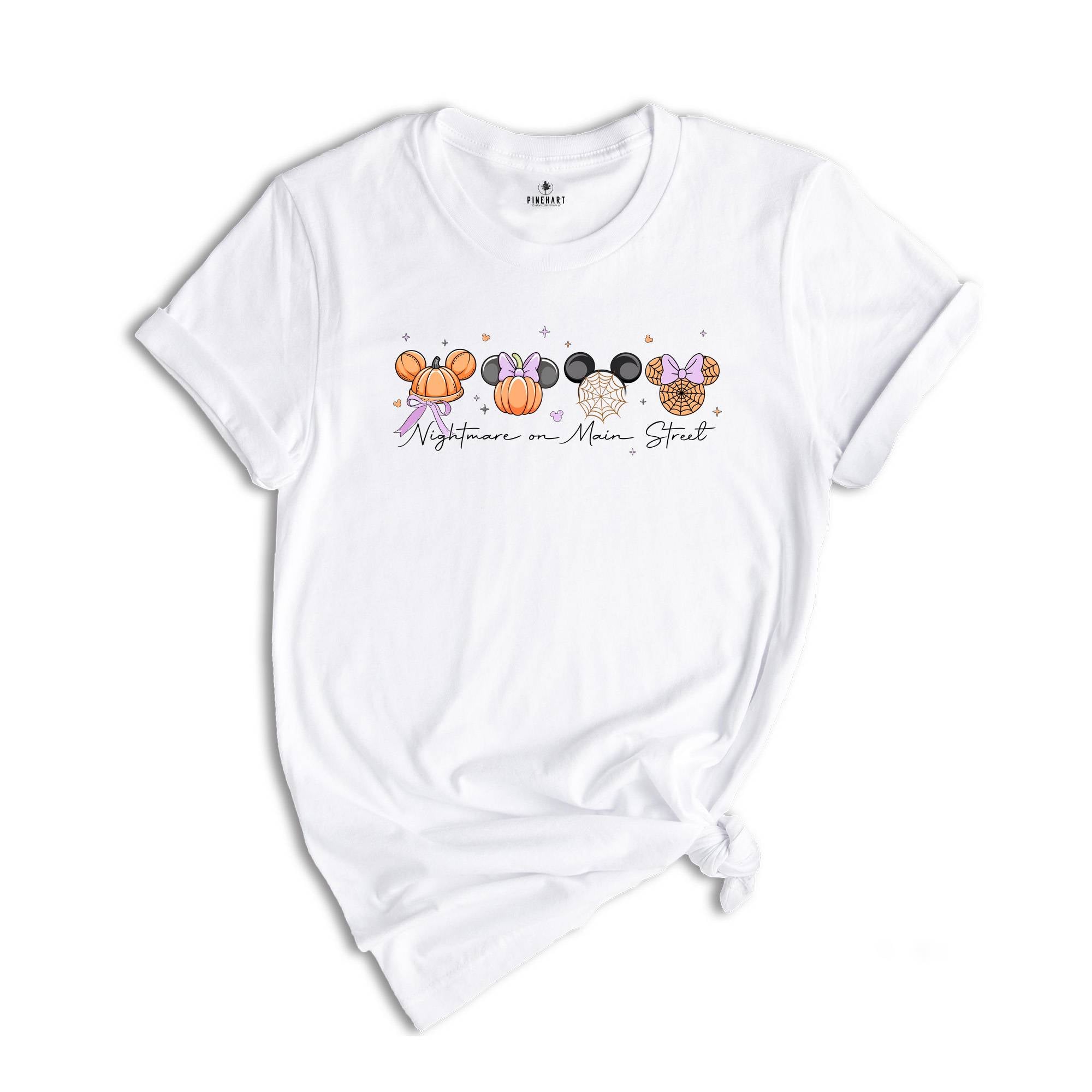 Comfort Colors ® Nightmare on Main Street Shirt, Halloween Gift, Pumpkin Coquette Bow Spooky Season Shirt