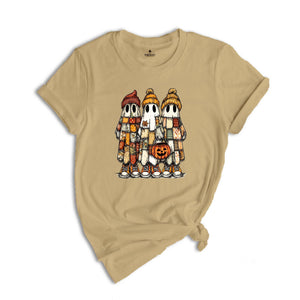 Comfort Colors ® Patchwork Ghost Halloween Shirt, Gift For Halloween Shirt, Retro Halloween Ghost Tee