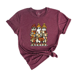 Comfort Colors ® Patchwork Ghost Halloween Shirt, Gift For Halloween Shirt, Retro Halloween Ghost Tee