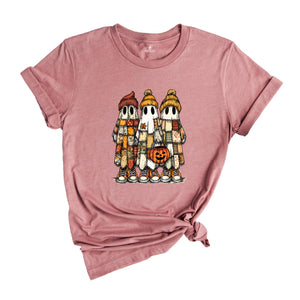 Comfort Colors ® Patchwork Ghost Halloween Shirt, Gift For Halloween Shirt, Retro Halloween Ghost Tee