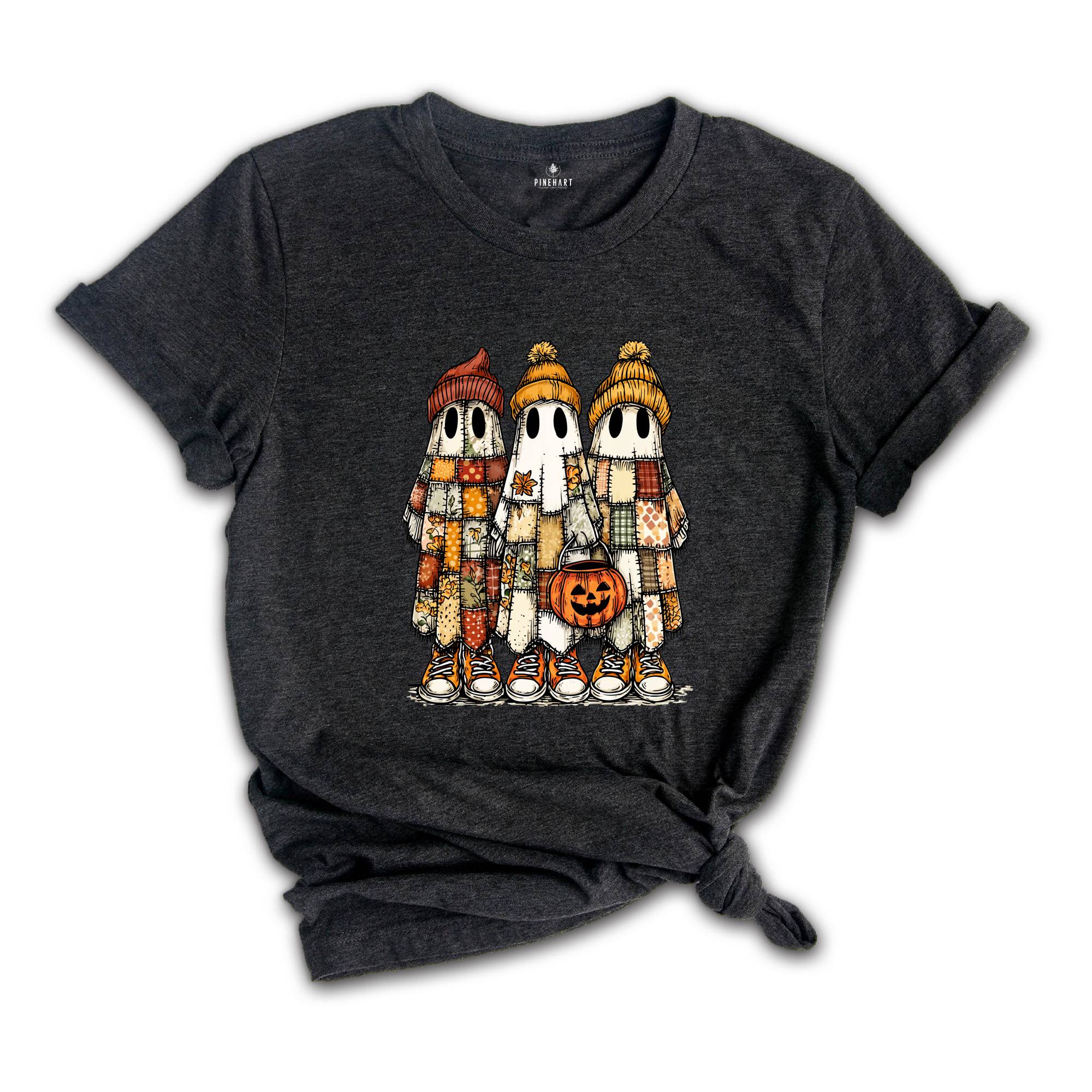 Comfort Colors ® Patchwork Ghost Halloween Shirt, Gift For Halloween Shirt, Retro Halloween Ghost Tee