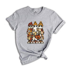Comfort Colors ® Patchwork Ghost Halloween Shirt, Gift For Halloween Shirt, Retro Halloween Ghost Tee